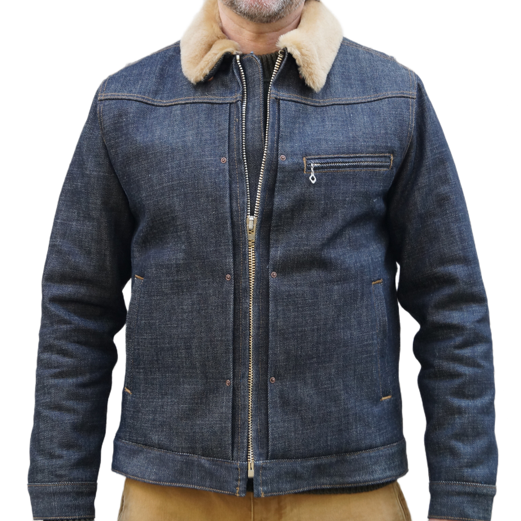 Freenote Denim Shearling Winter Jacket