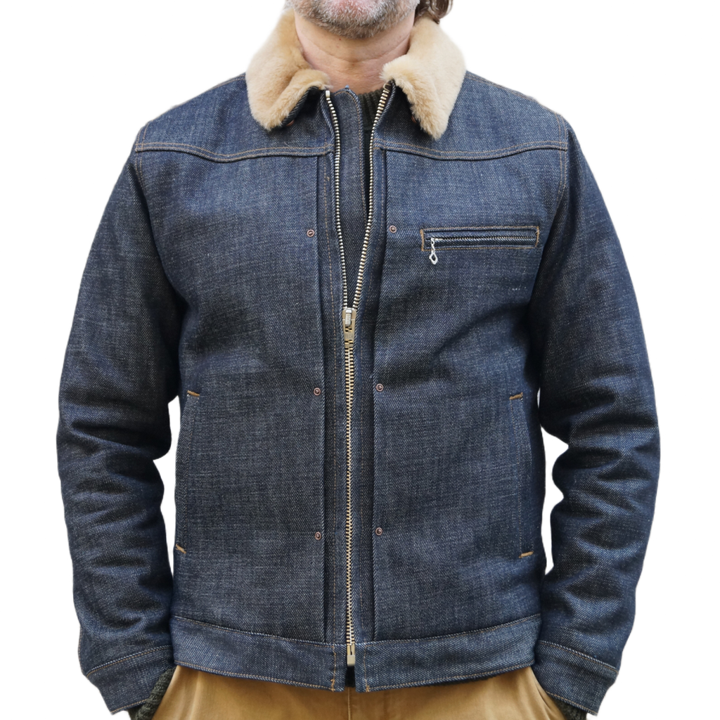 Freenote Denim Shearling Winter Jacket