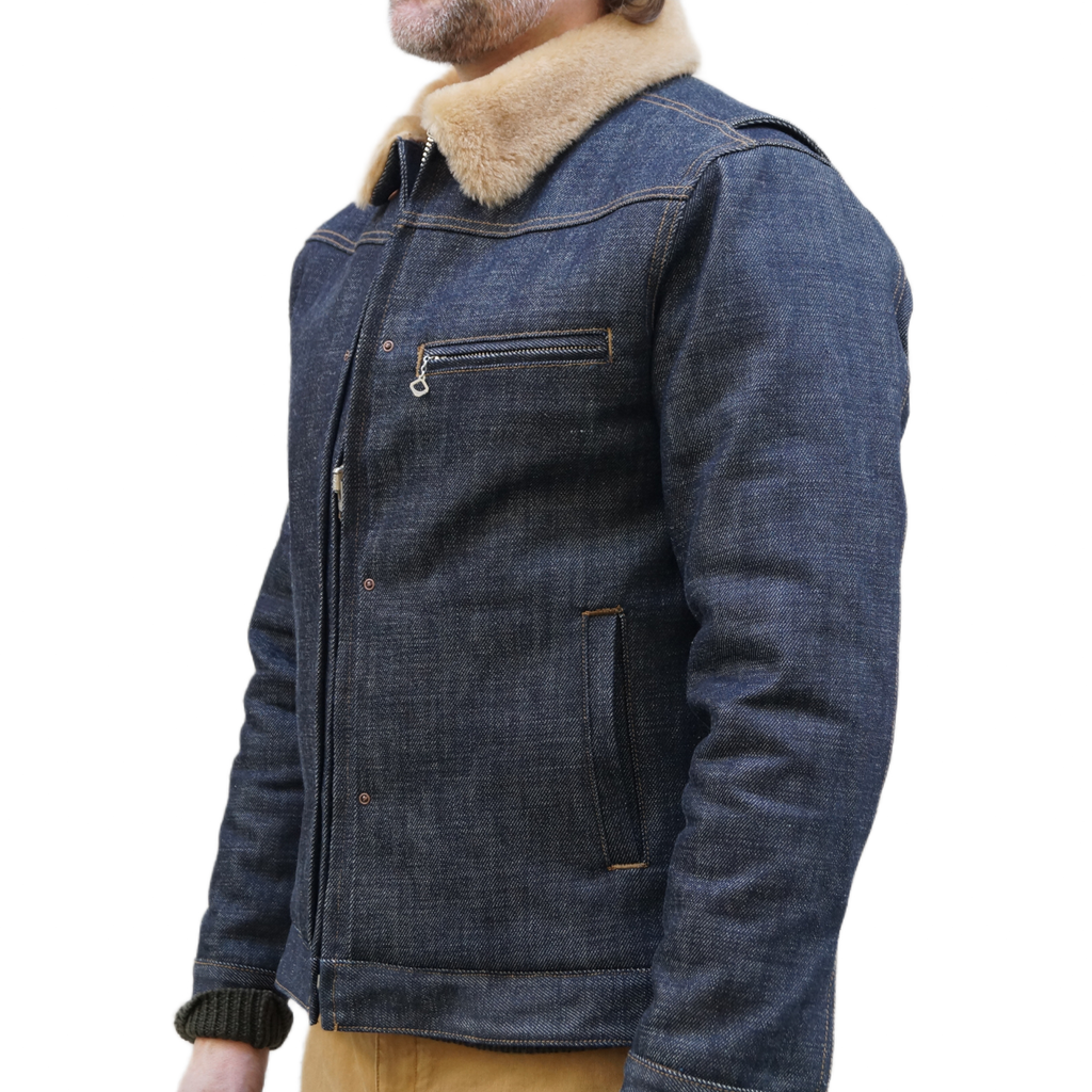 Freenote Denim Shearling Winter Jacket